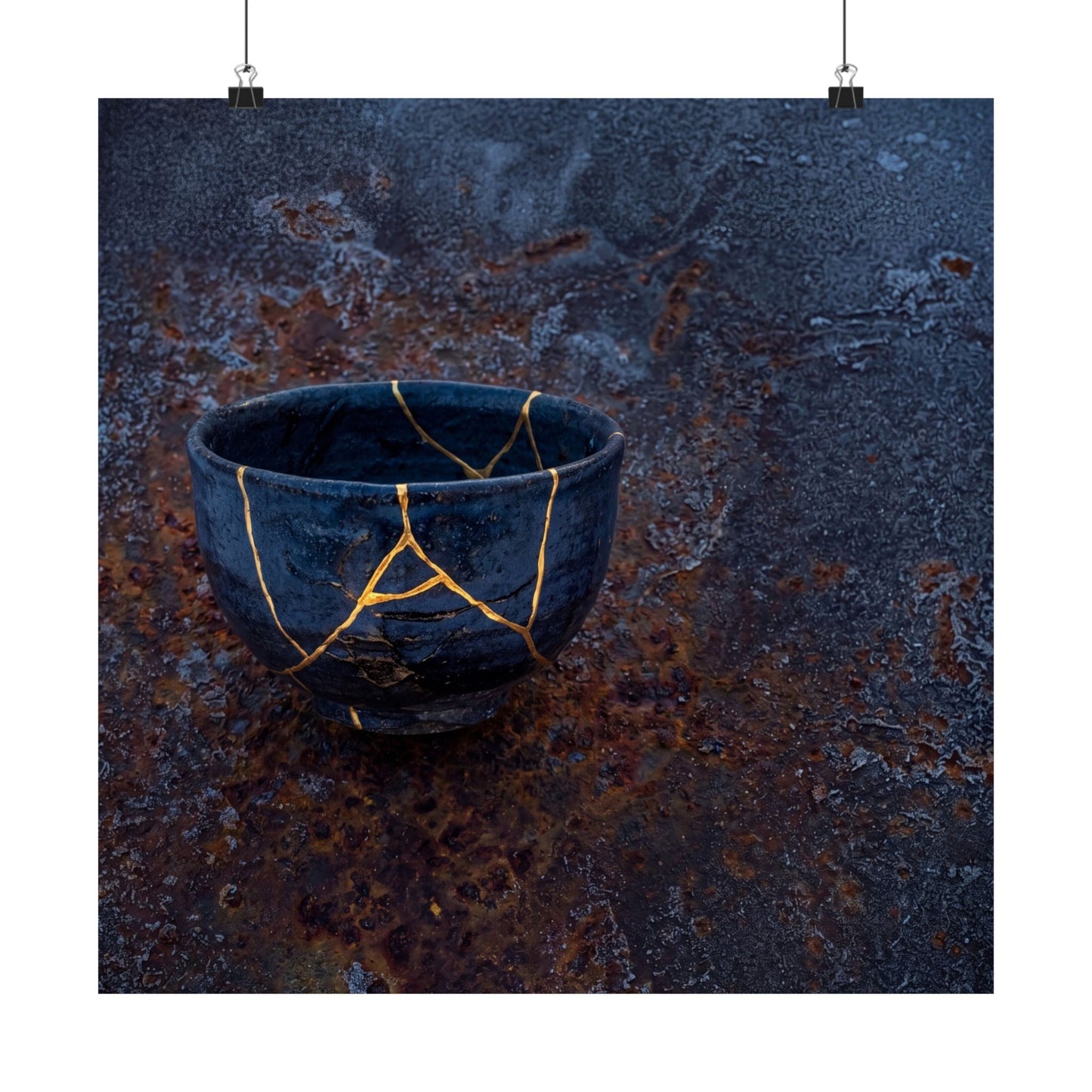 Philosophical Rust Patina Wall Art Print - Gold Repair Kintsugi