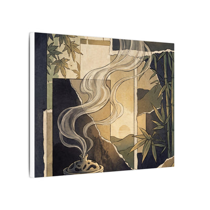 Tranquil Incense Smoke Canvas Art - Ukiyo E Inspired Zen