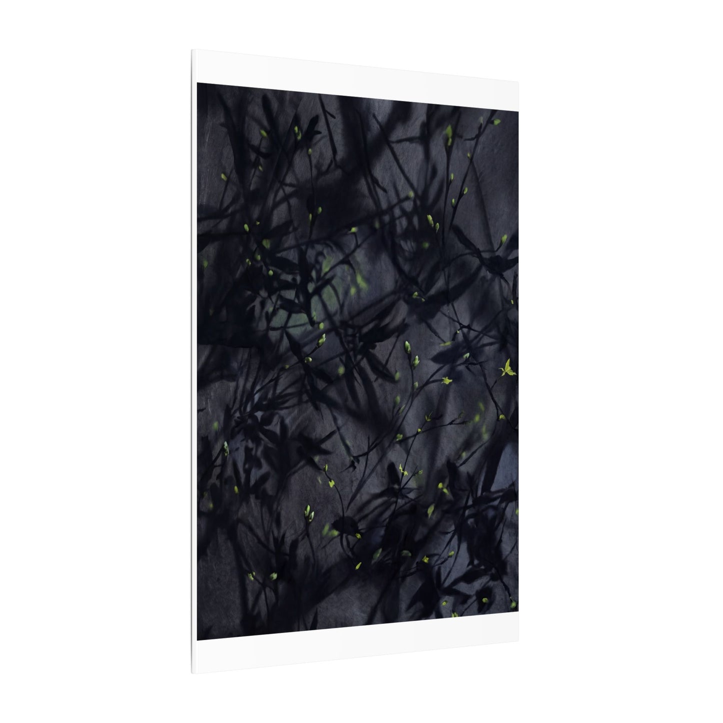 Shadow Play Spring Canvas Art | Dark Japandi Atmospheric Design