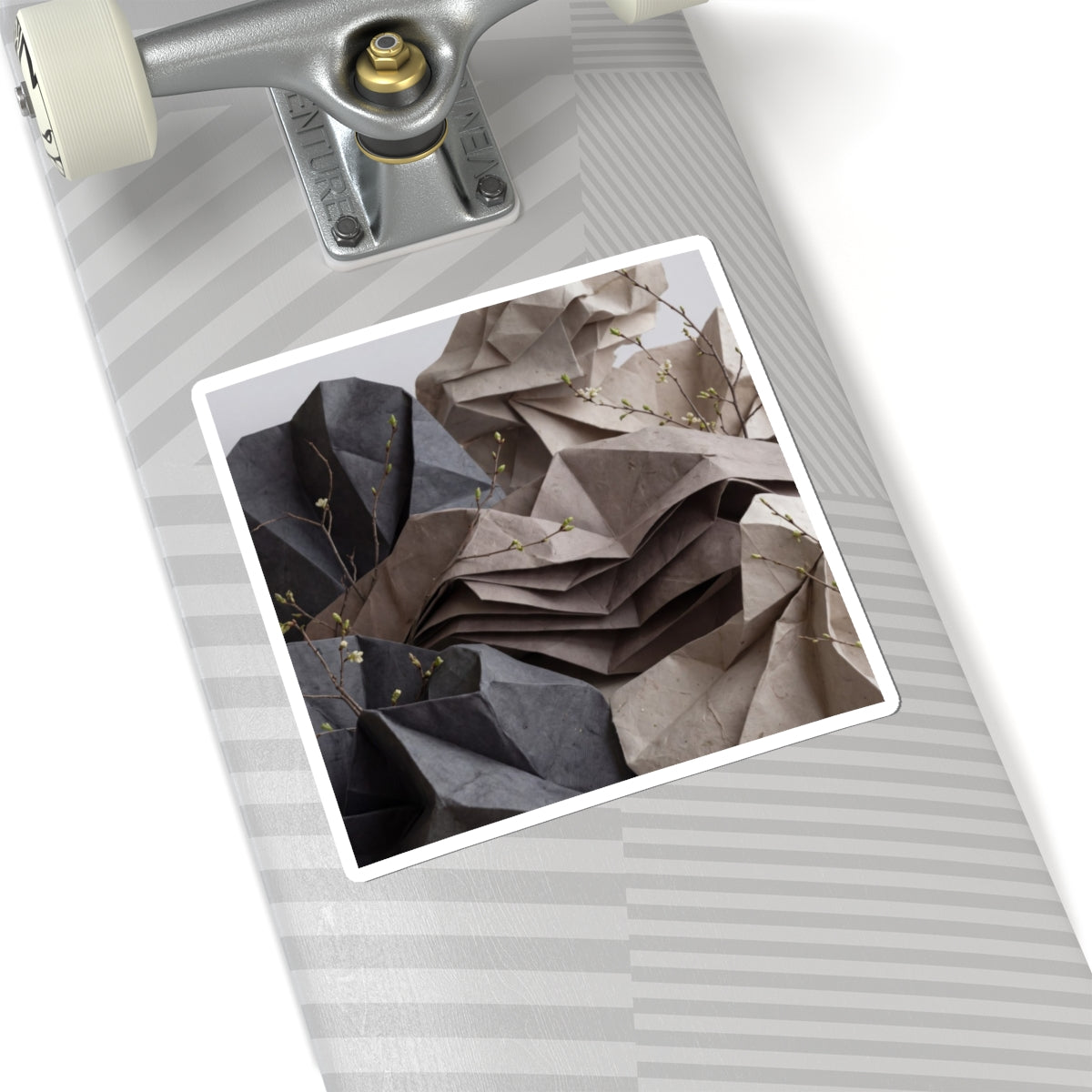 Paper Fold Spring Sticker | Japandi Elegant Design