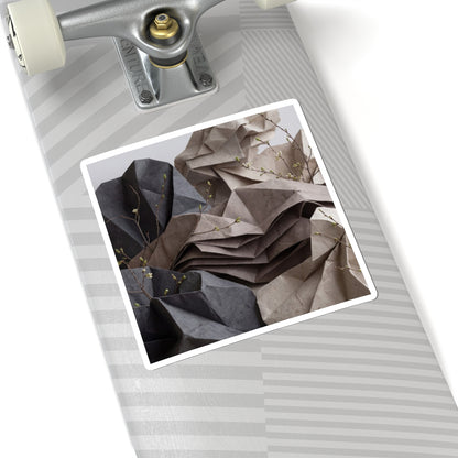 Paper Fold Spring Sticker | Japandi Elegant Design