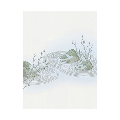 Spring Rock Garden Minimal Line Wall Art Print | Elegant Decor