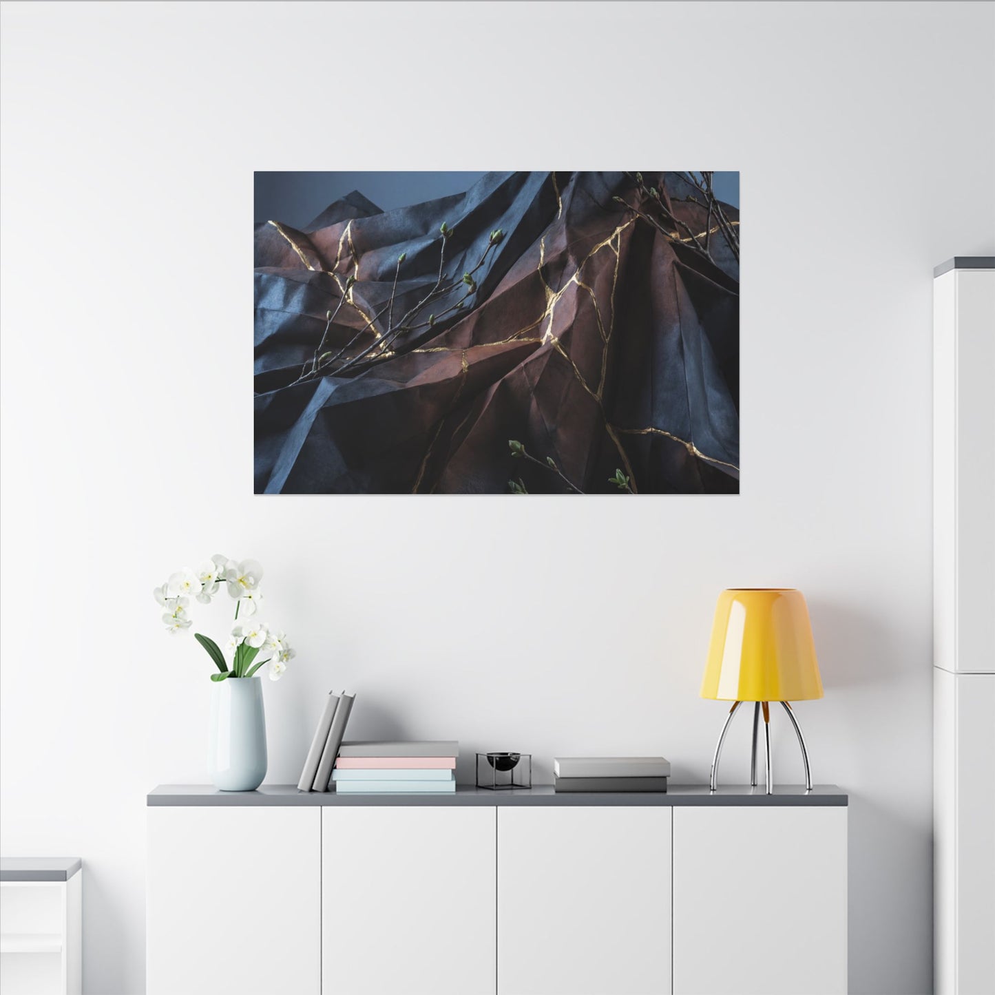 Paper Fold Broken Beauty Canvas Art | Philosophical Kintsugi Art
