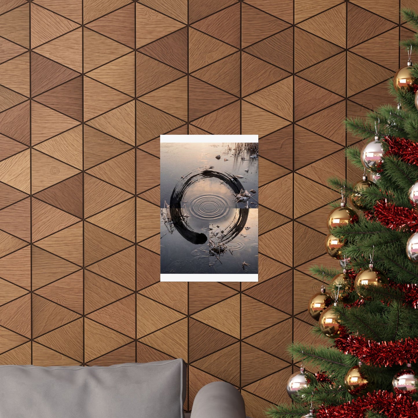 Water Ripple Winter Wall Art Print | Zen Contemplative Design