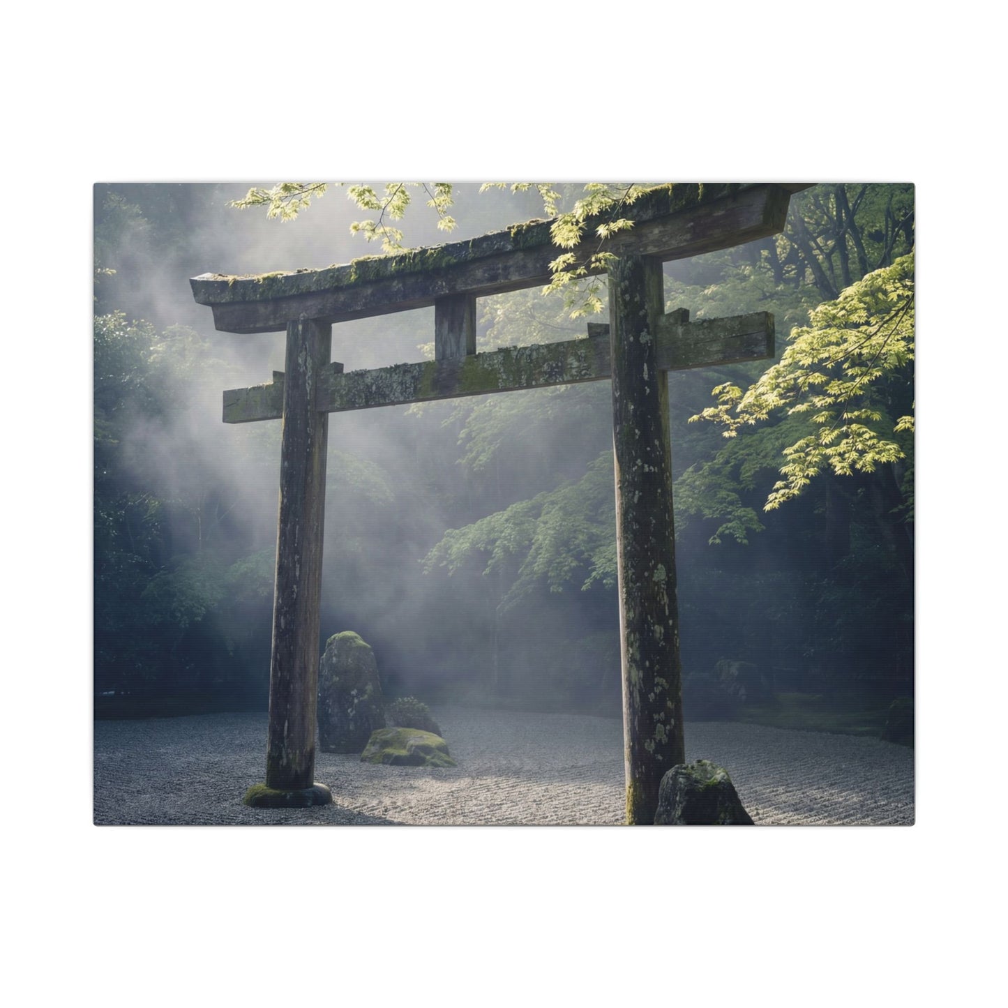 Torii Gate Canvas Art | Spring Zen Karesansui Art Art Print