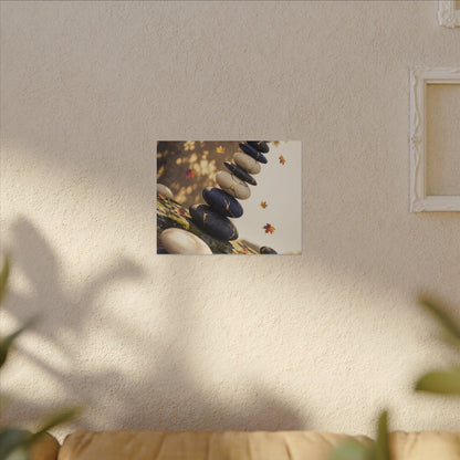 Ma River Stones Canvas Art - Kintsugi Gold Vein