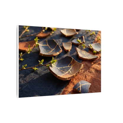 Spring Broken Pottery Gold Vein Canvas Art | Philosophical Decor
