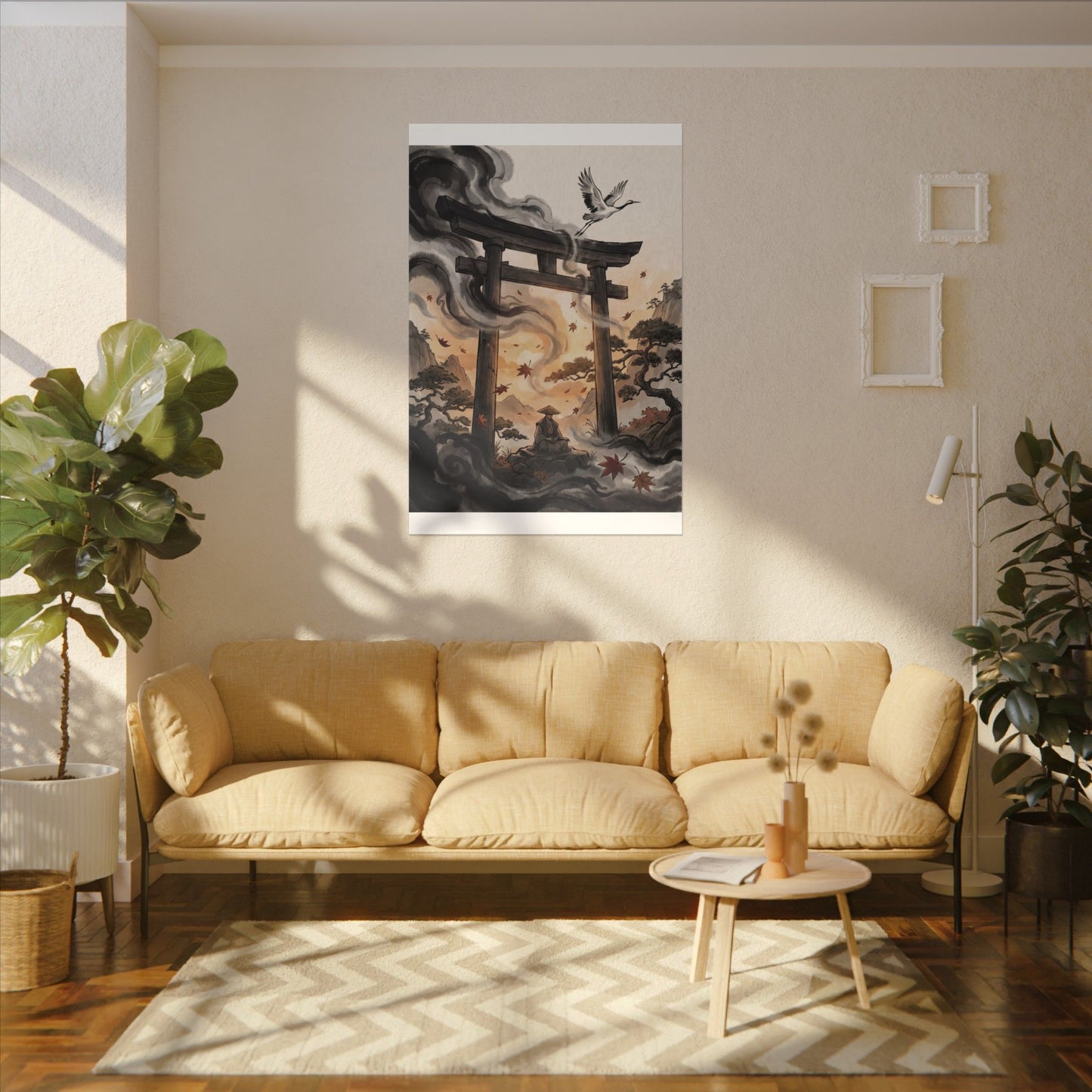 Torii Gate Ukiyo E Inspired Canvas Art | Serene Zen Art