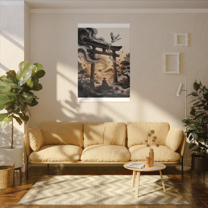 Torii Gate Ukiyo E Inspired Canvas Art | Serene Zen Art