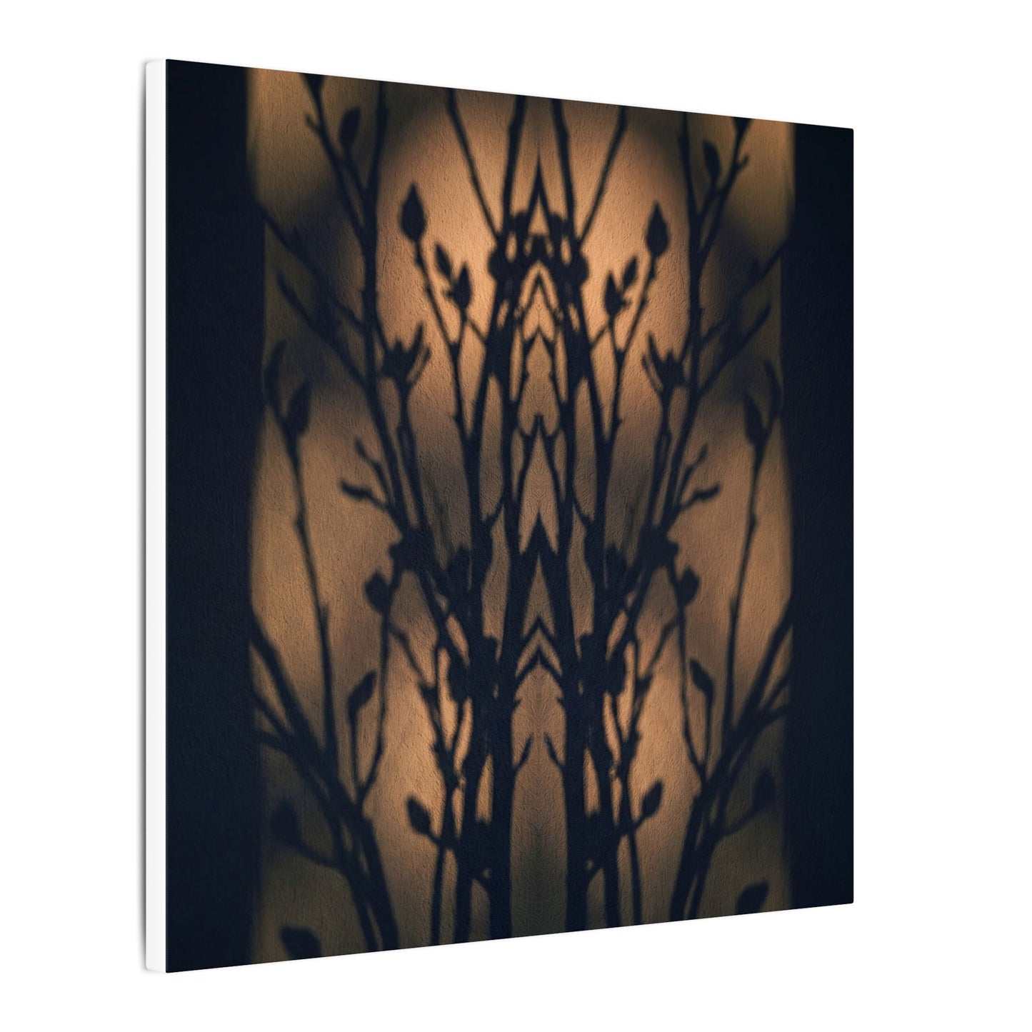 Dark Japandi Shadow Play in Golden Hour | Shadow Zen Canvas Art