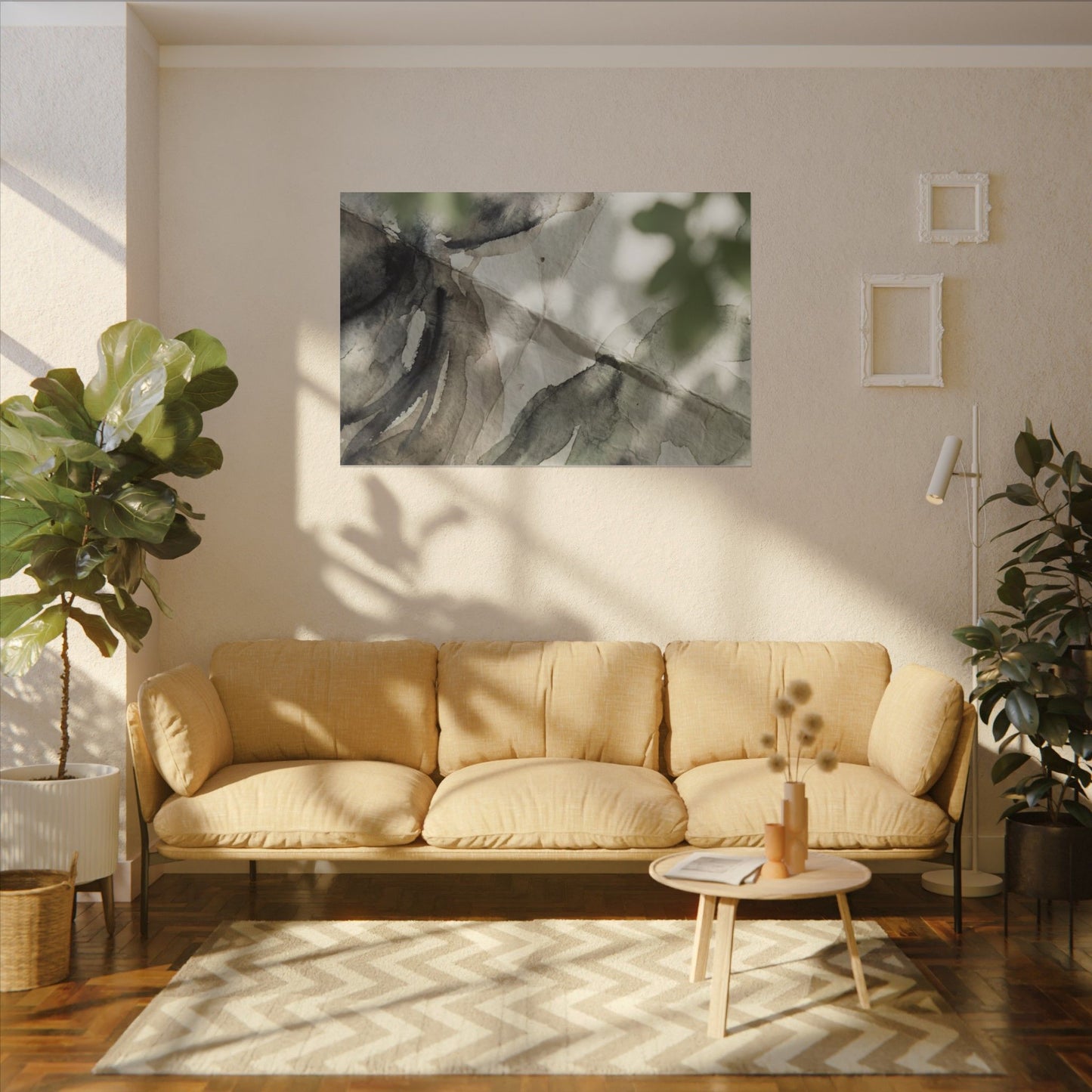Spring Paper Fold Watercolor Canvas Art | Warm Decor