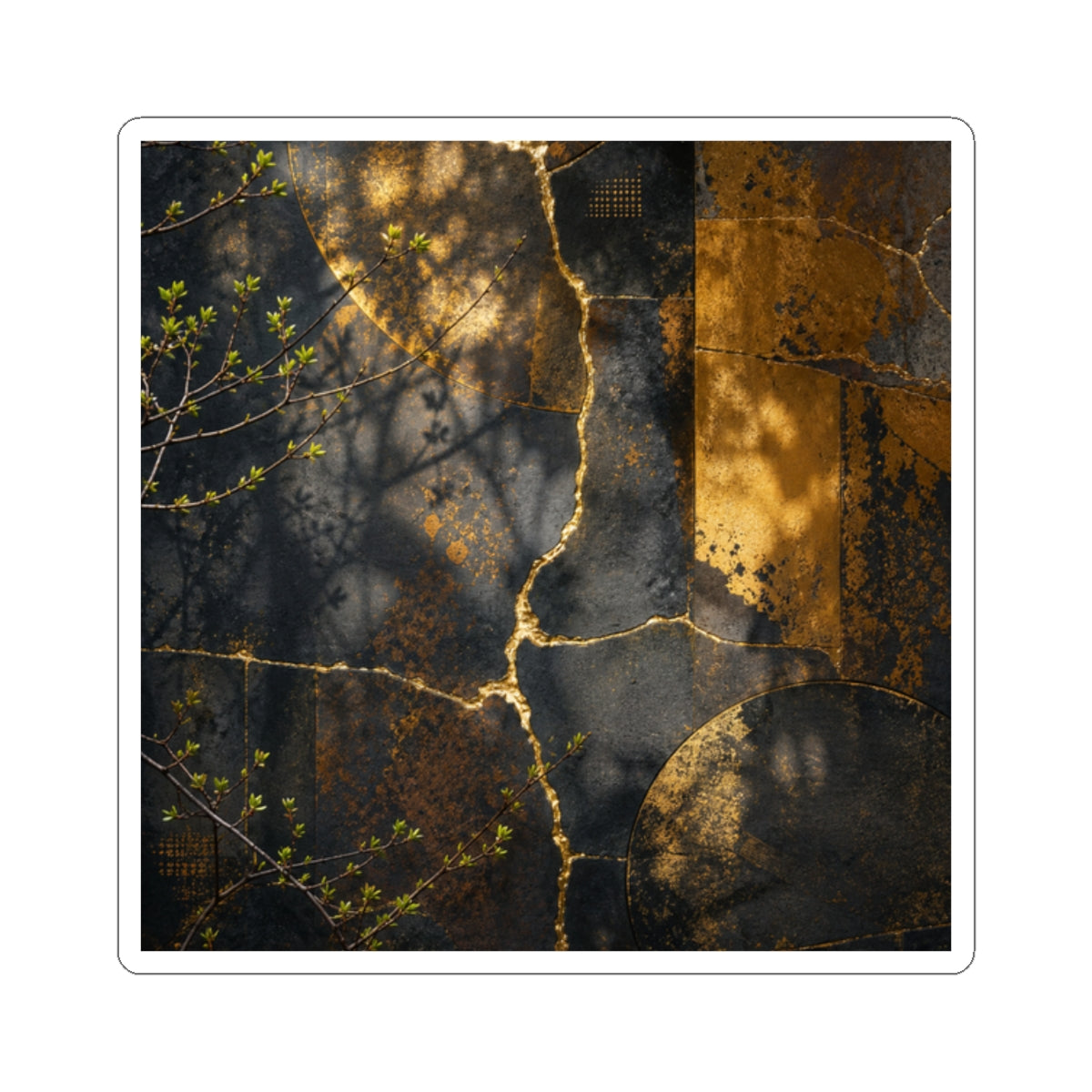 Rust Patina Spring Sticker | Kintsugi Beautiful Design