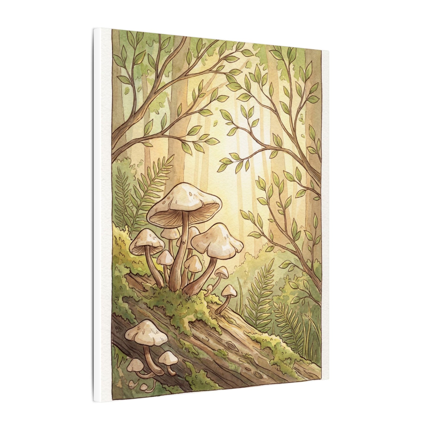 Spring Wild Mushrooms Mushroom Illustration Canvas Art | Cozy Decor