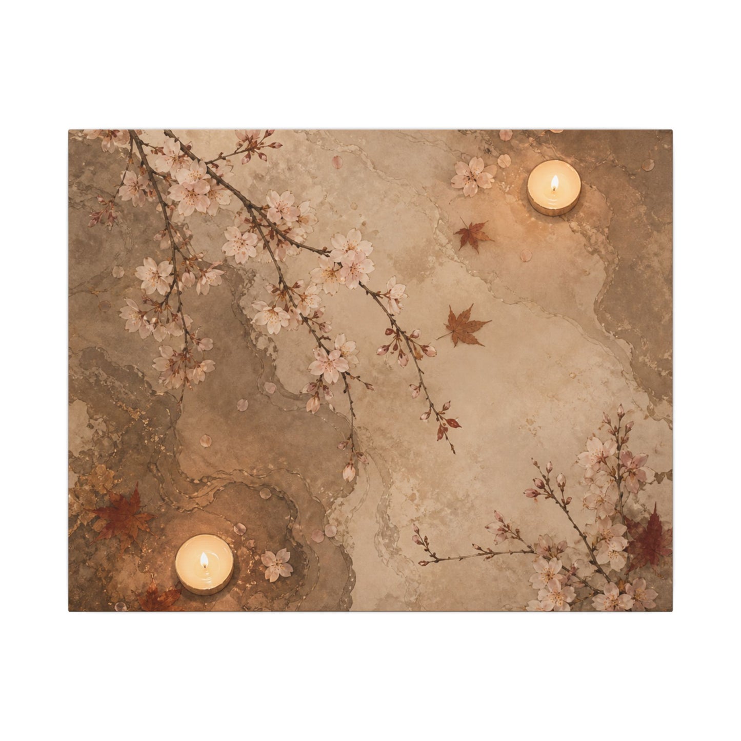 Cherry Blossom Canvas Art | Autumn Japandi Japanese Pattern Art