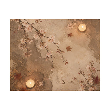 Cherry Blossom Canvas Art | Autumn Japandi Japanese Pattern Art