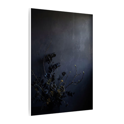 Dried Flowers Spring Canvas Art | Dark Japandi Moody Design