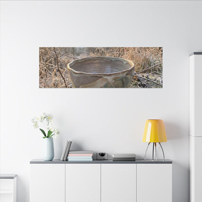 Golden Hour Ceramic Bowl Canvas Art - Japandi Shibui