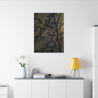 Kanso Shadow Play Canvas Art - Dark Japandi Dark Texture