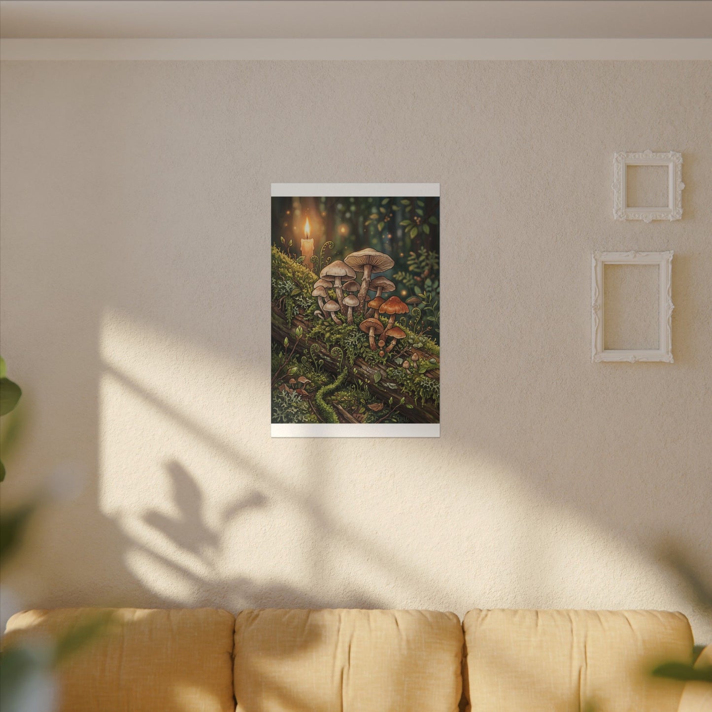 Spring Wild Mushrooms Herbarium Canvas Art | Rustic Decor