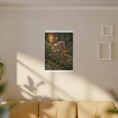 Spring Wild Mushrooms Herbarium Canvas Art | Rustic Decor