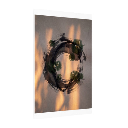 Ink Brushstroke Spring Canvas Art | Dark Japandi Bold Design