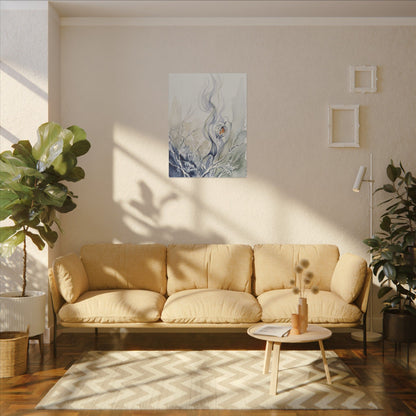 Earthy Incense Smoke Canvas Art - Watercolor Japandi