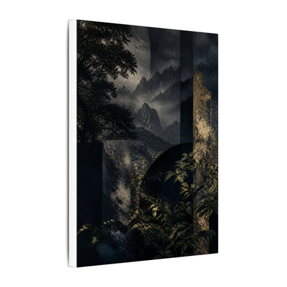 Mountain Mist Summer Canvas Art | Dark Japandi Atmospheric Design