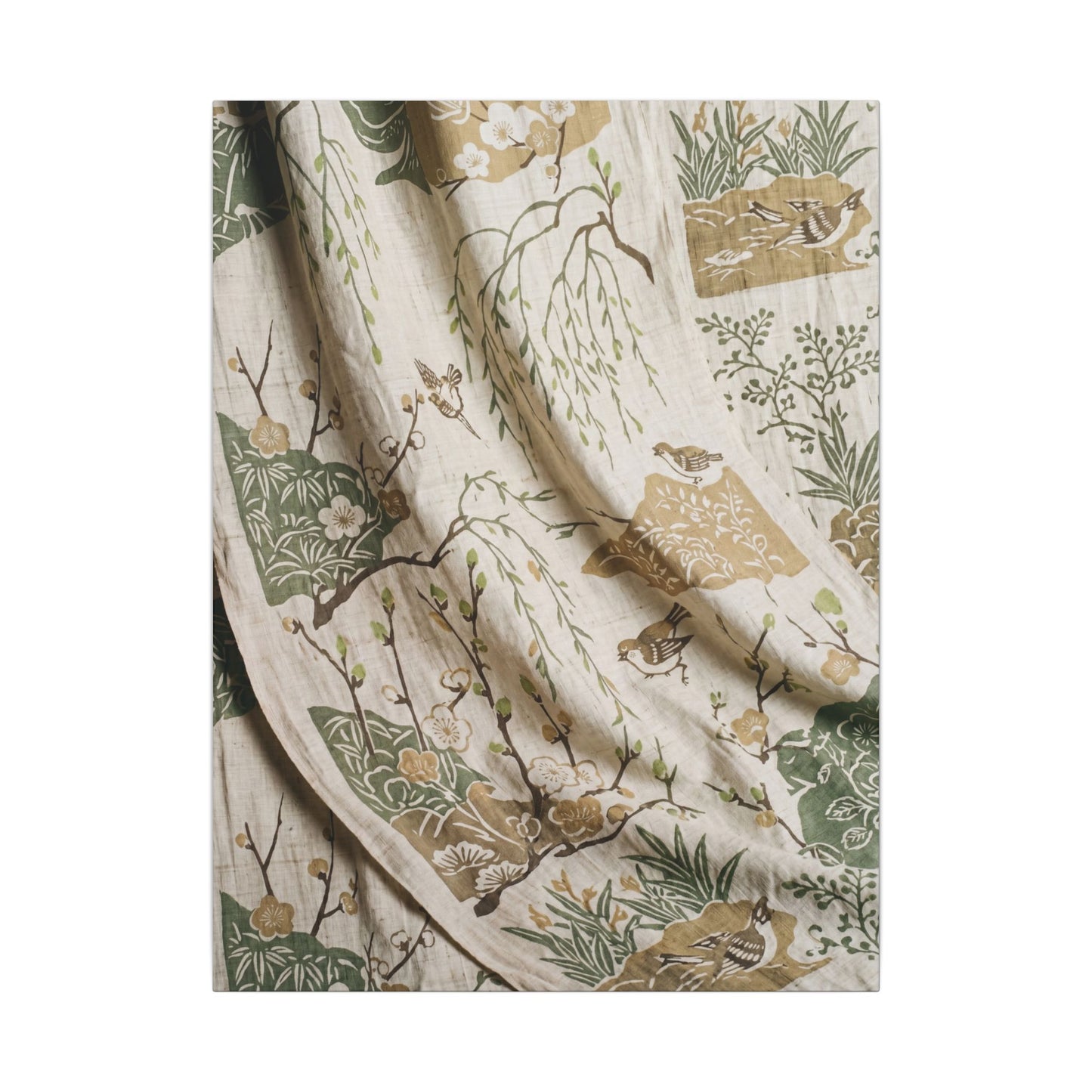 Silk Drape Canvas Art | Spring Japandi Japanese Pattern Art