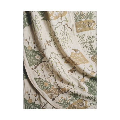 Silk Drape Canvas Art | Spring Japandi Japanese Pattern Art