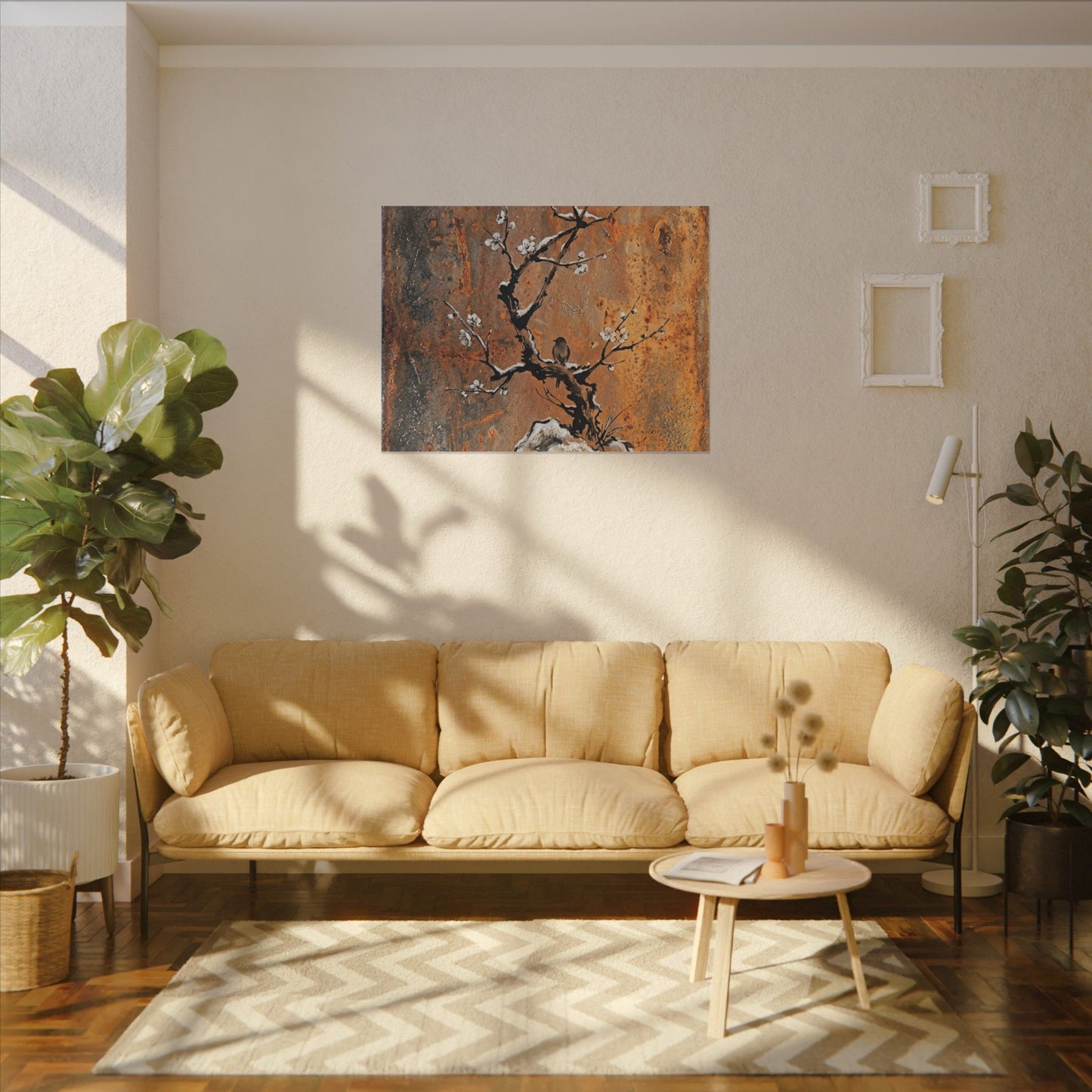 Datsuzoku Rust Patina Canvas Art - Zen Sumi E