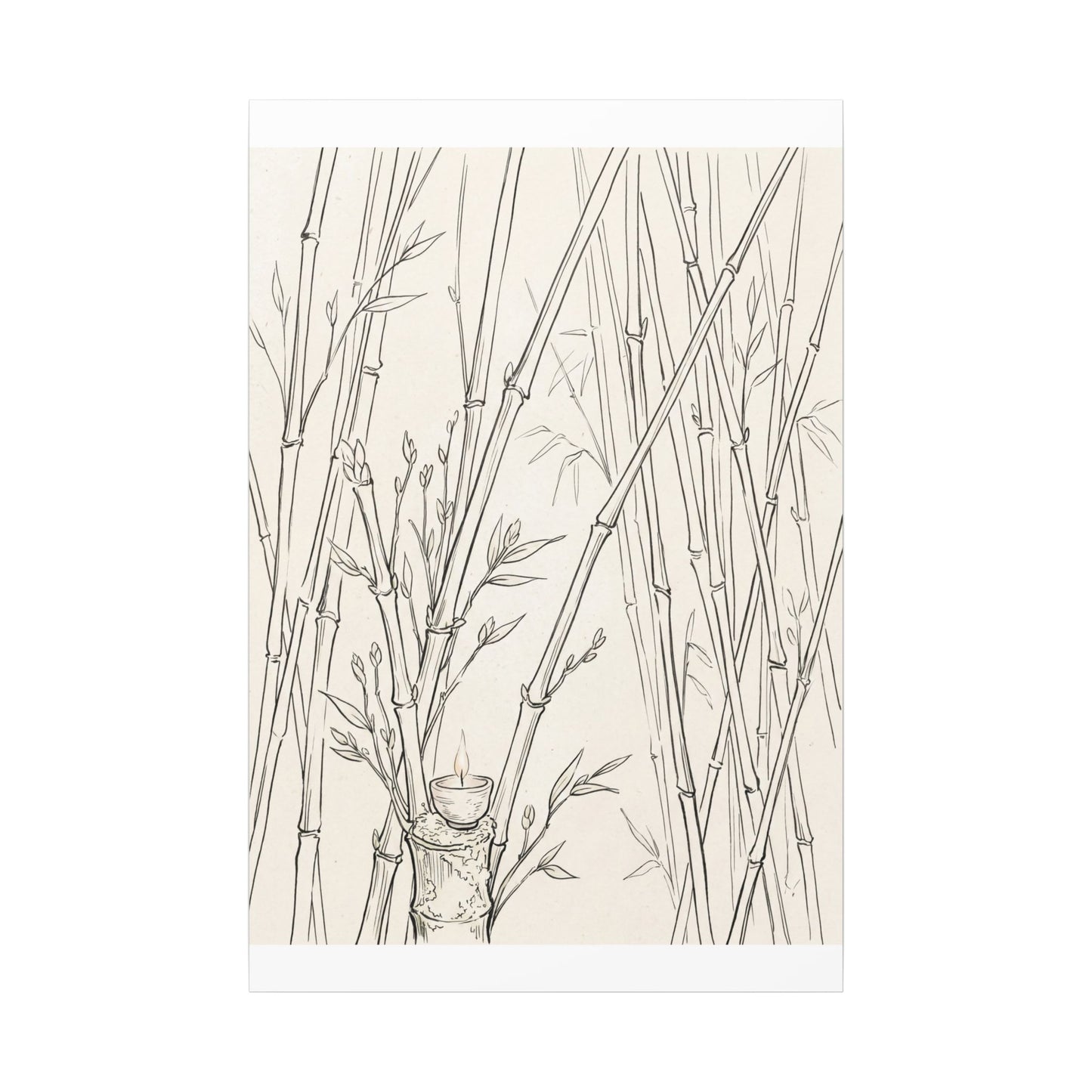 Candlelight Bamboo Grove Canvas Art - Japandi Fukinsei