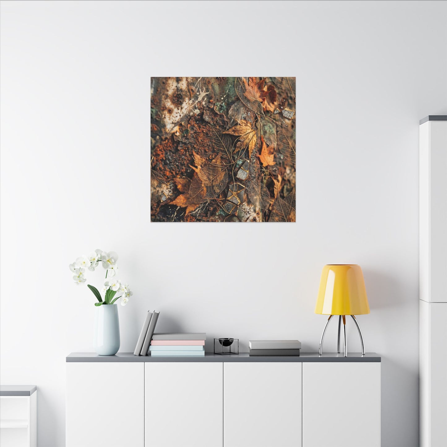 Rust Patina Canvas Art | Autumn Japandi Texture Art
