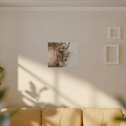 Dried Flowers Japanese Pattern Canvas Art | Neutral Japandi Art