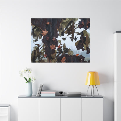 Rust Patina Charcoal Ink Canvas Art | Sophisticated Dark Japandi Art