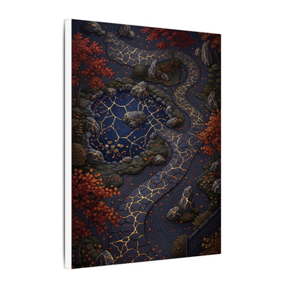Moonlit Garden Gold Vein Canvas Art | Resilient Kintsugi Art