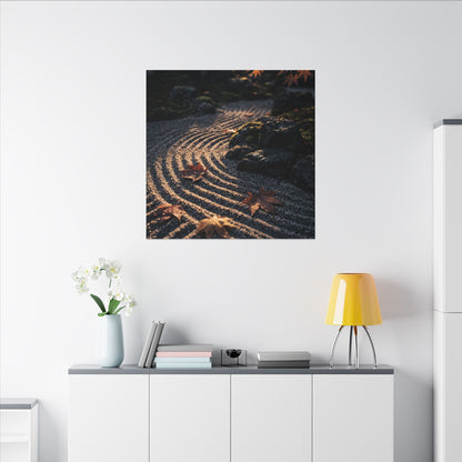 Rock Garden Moody Minimal Canvas Art | Bold Dark Japandi Art