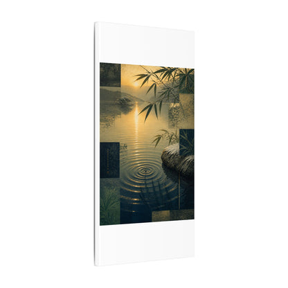 Zen Water Ripple in Golden Hour | Ukiyo E Inspired Canvas Art
