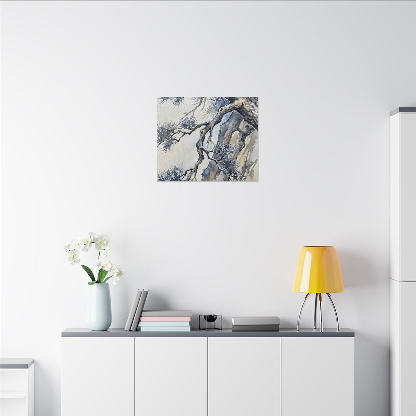 Moonlight Pine Tree Canvas Art - Japandi Seijaku