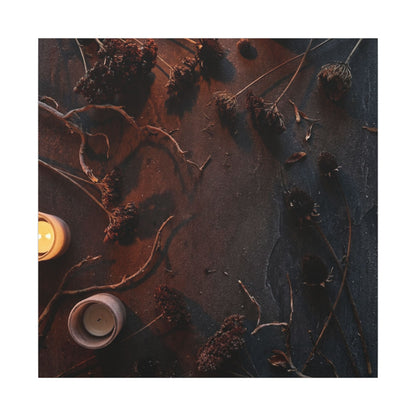 Dried Flowers Canvas Art | Winter Dark Japandi Moody Minimal Art