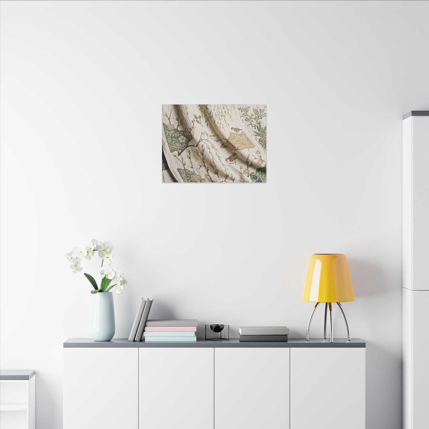 Silk Drape Canvas Art | Spring Japandi Japanese Pattern Art