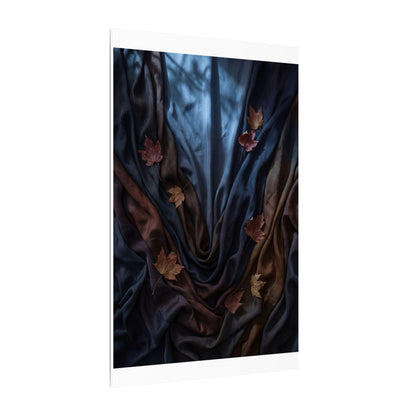 Silk Drape Canvas Art | Autumn Dark Japandi Moody Minimal Art