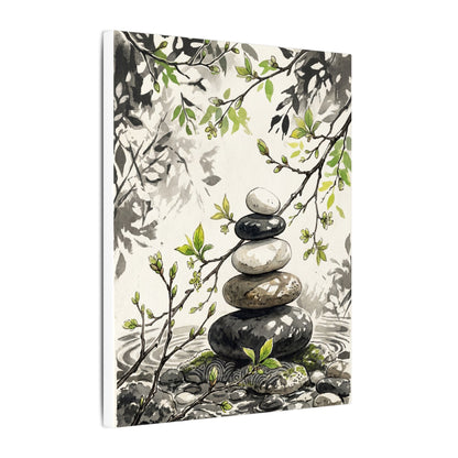 Spring River Stones Japanese Pattern Canvas Art | Elegant Decor