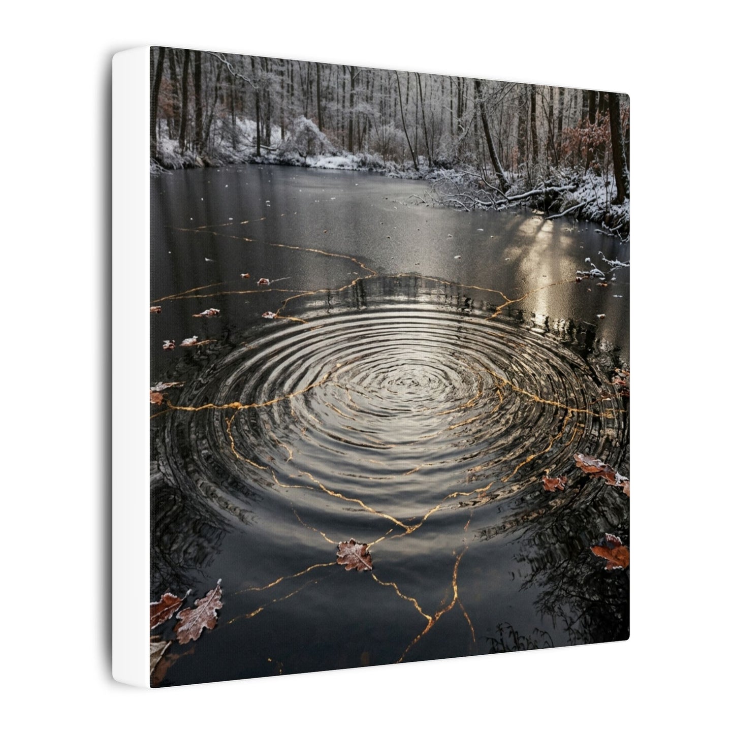 Water Ripple Broken Beauty Canvas Art | Artful Kintsugi Art