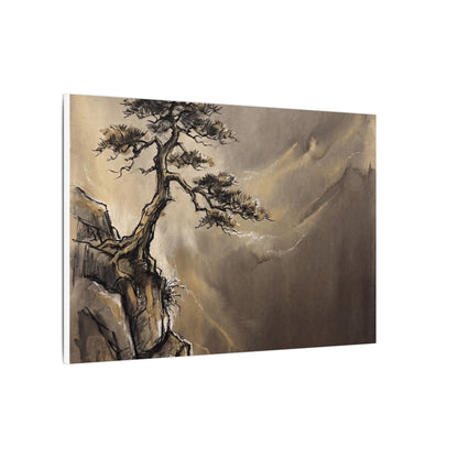 Pine Tree Charcoal Ink Canvas Art | Luxurious Dark Japandi Art