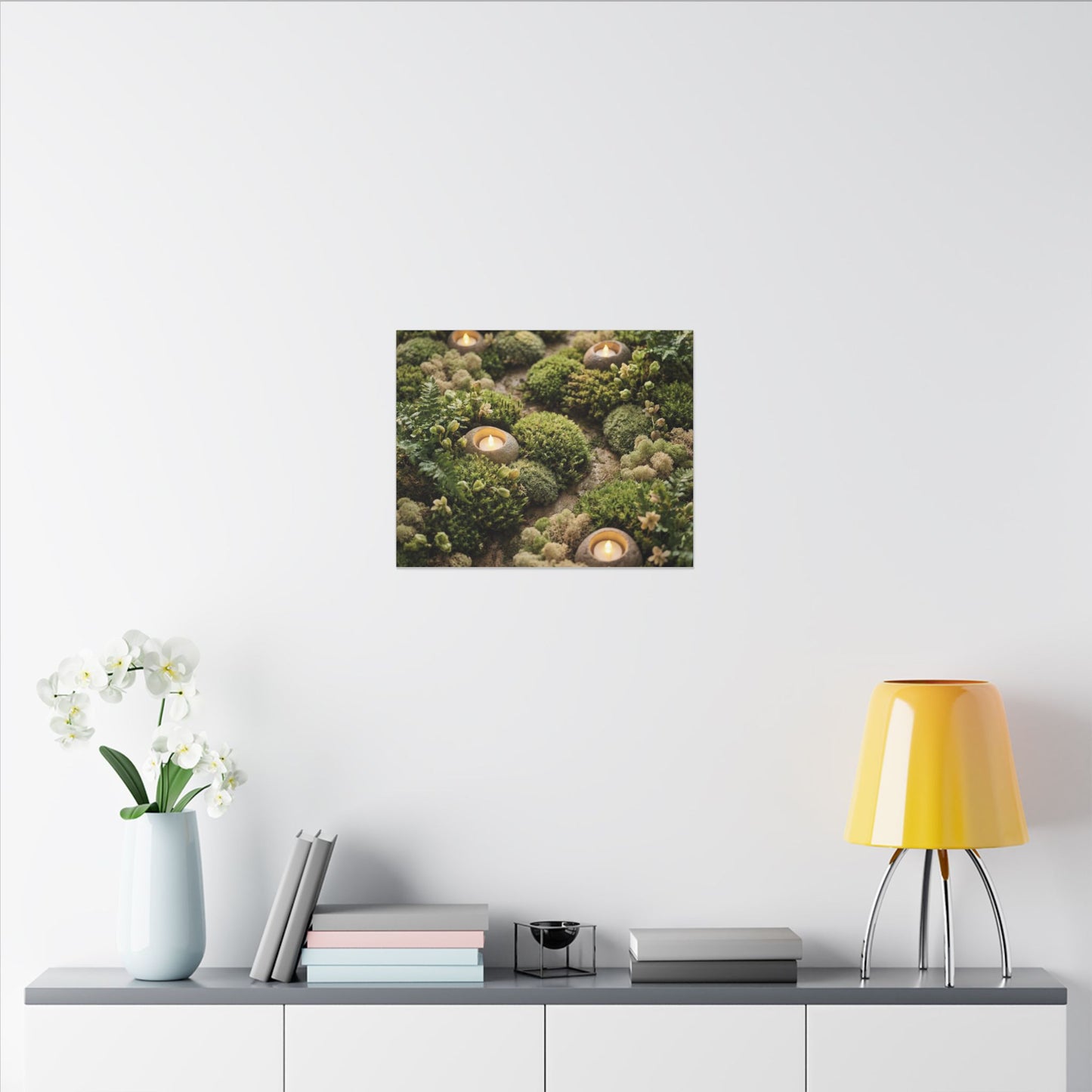 Moss Close Up Japanese Pattern Canvas Art | Neutral Japandi Art