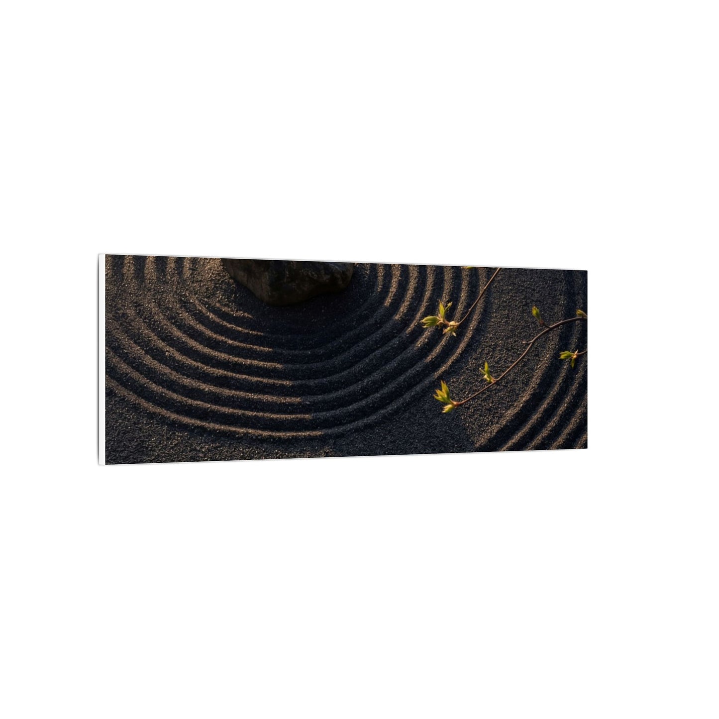 Rock Garden Shadow Zen Canvas Art | Bold Dark Japandi Art