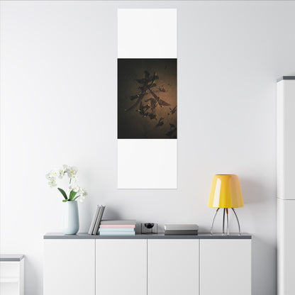 Calligraphy Shadow Zen Canvas Art | Bold Dark Japandi Art