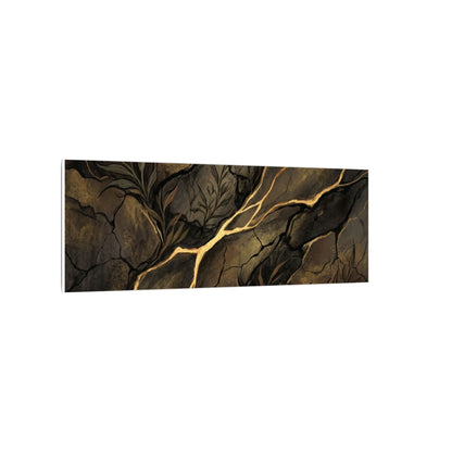 Cracked Earth Charcoal Ink Canvas Art | Bold Dark Japandi Art