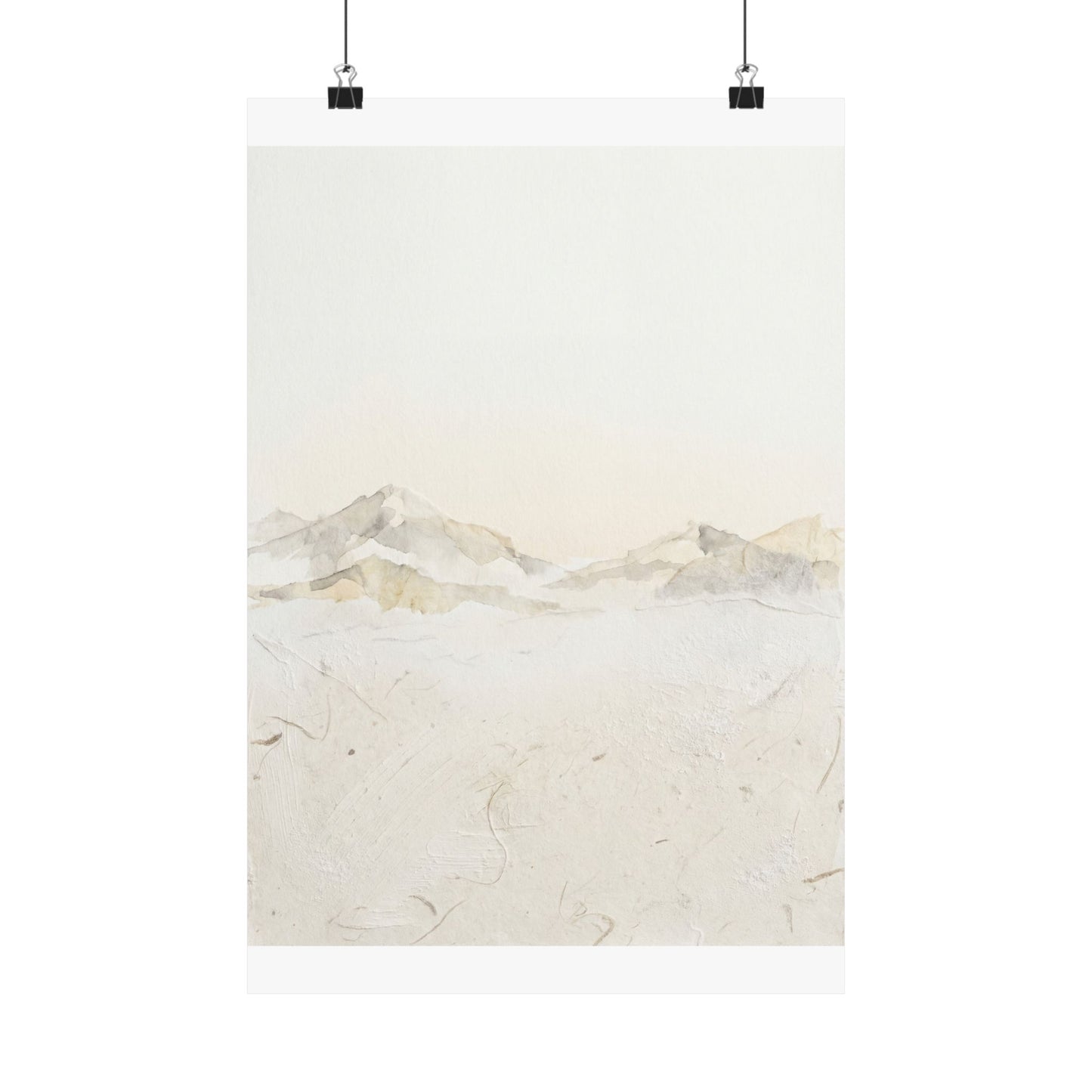 Winter Mountain Mist Texture Wall Art Print | Elegant Decor Art Print