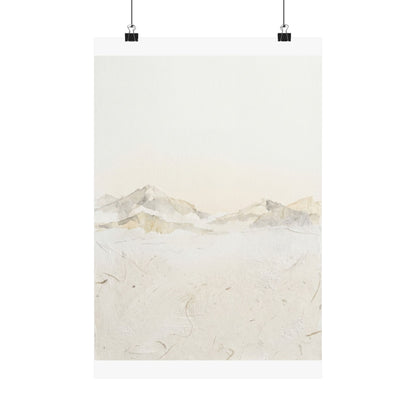 Winter Mountain Mist Texture Wall Art Print | Elegant Decor Art Print